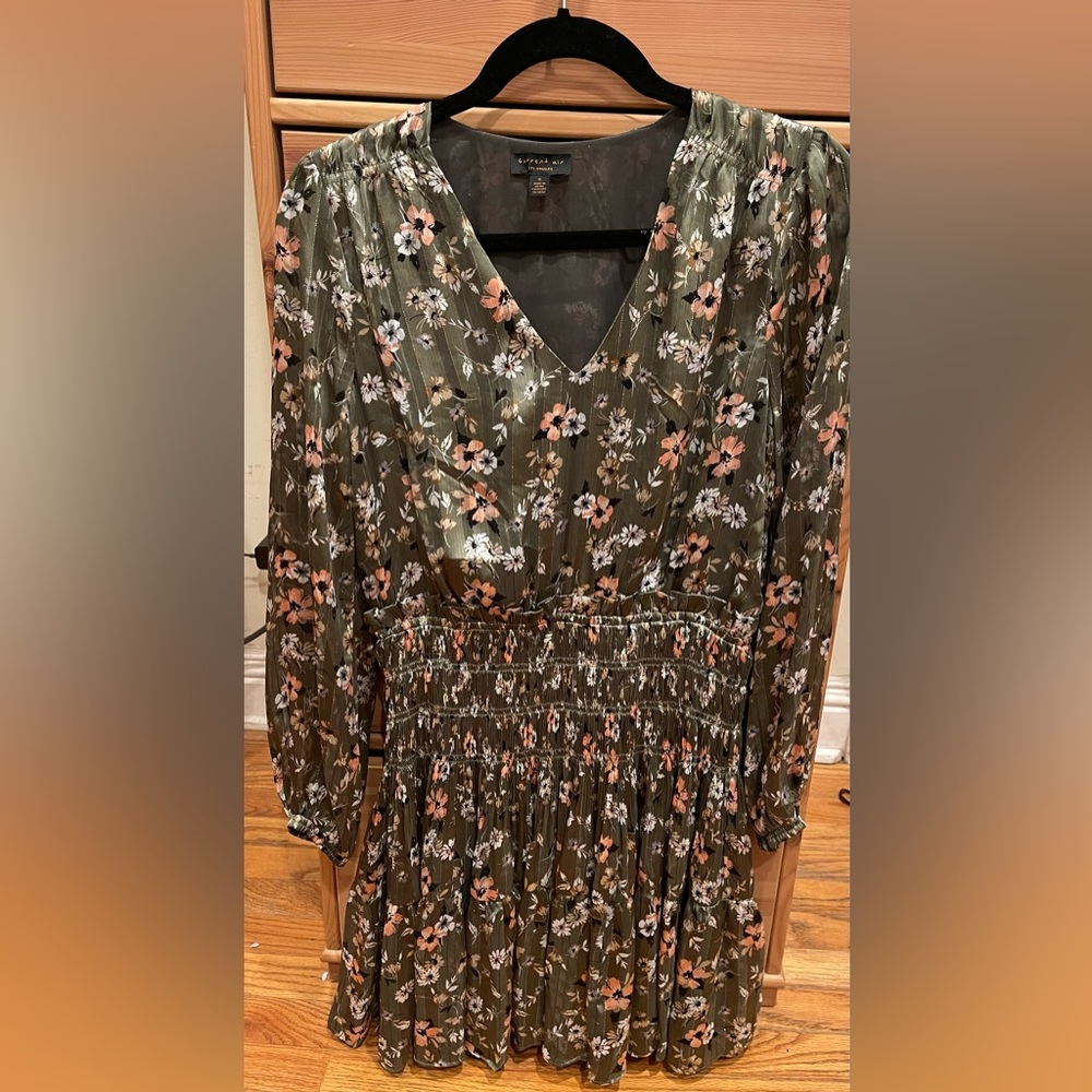 Anthropologie Current Air Green Floral Dress